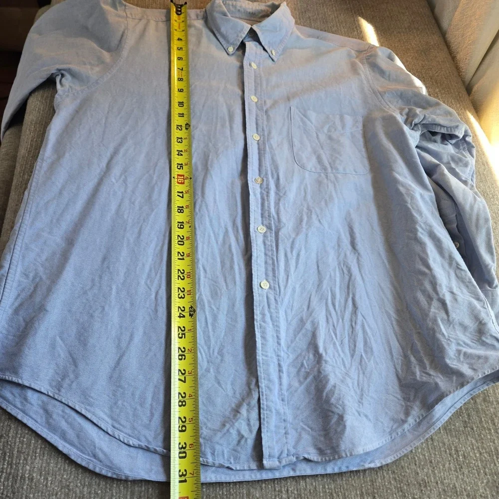 Vintage J. Crew Oarsman Blue Oxford Button Down Shirt Mens 16.5 34 Cotton